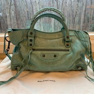 Authentic BALENCIAGA city bag in mint green